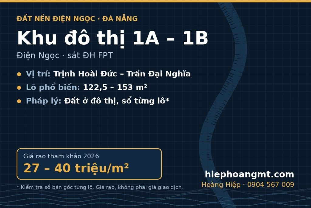 Phối cảnh tổng thể Khu đô thị 1A 1B Điện Ngọc