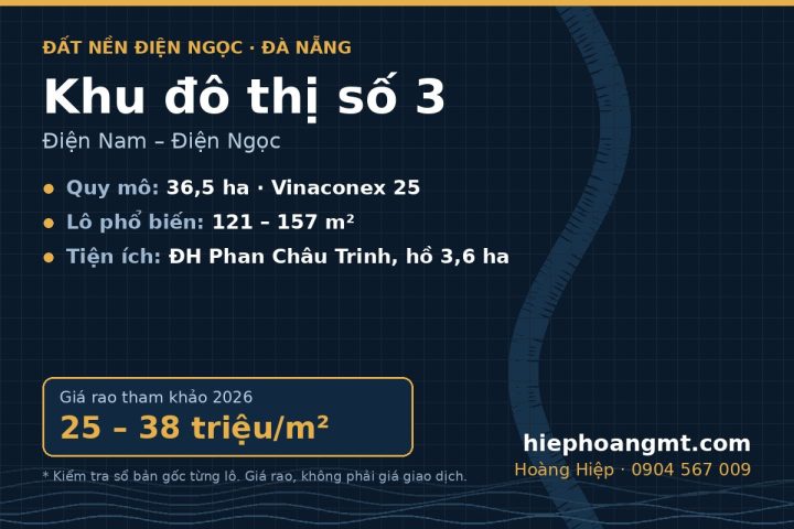 Khu đô thị số 3 Điện Nam – Điện Ngọc – thông tin và giá tham khảo