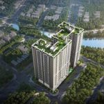 Phối cảnh FPT Plaza 3 Đà Nẵng nhìn từ trên cao, cạnh hồ và công viên FPT City