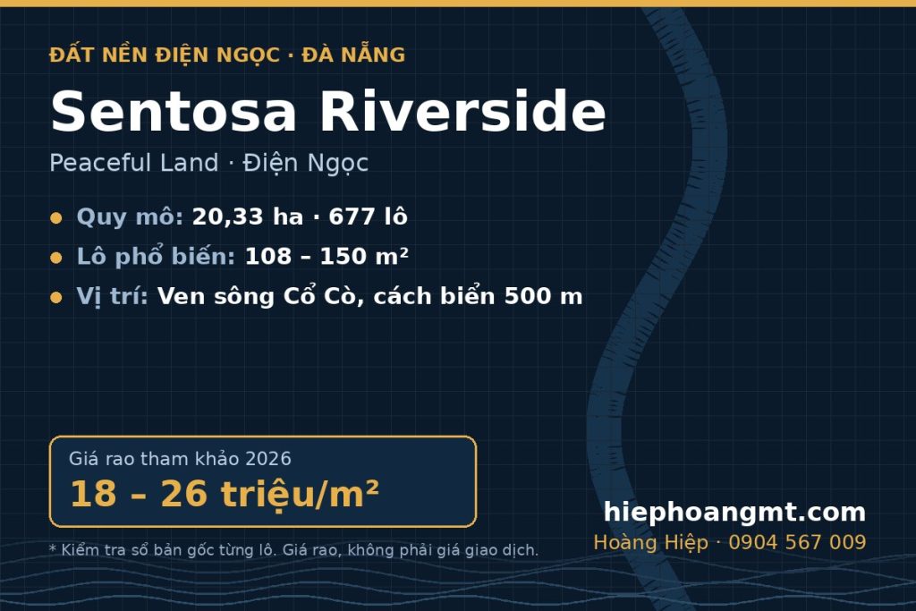 Phối cảnh tổng thể Sentosa Riverside Điện Ngọc (Peaceful Land)